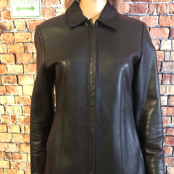 VINTAGE Lord& Taylor Buttery Leather Jacket Zip Front with 2 Slit Pockets size 6 - Picture 3 of 15